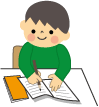 勉強（男の子）のイラスト