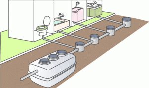 合併浄化槽のイラスト