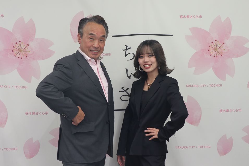 加納清楓さんと市長の写真