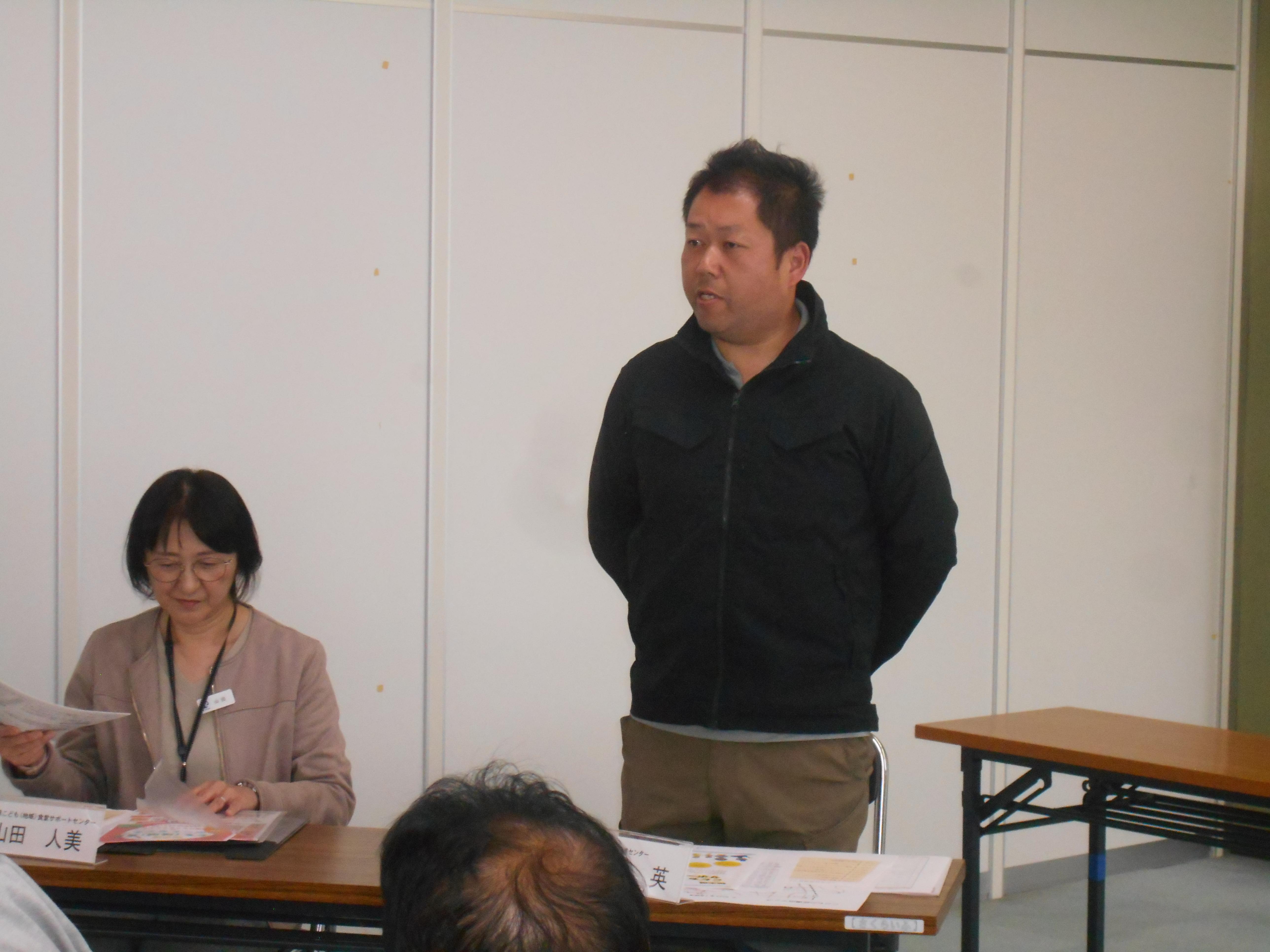 喜連川社会復帰促進センター・荒井様より同センターの取り組み、食材寄付について説明 喜連川社会復帰促進センター・荒井様より同センターの取り組み、食材寄付について説明