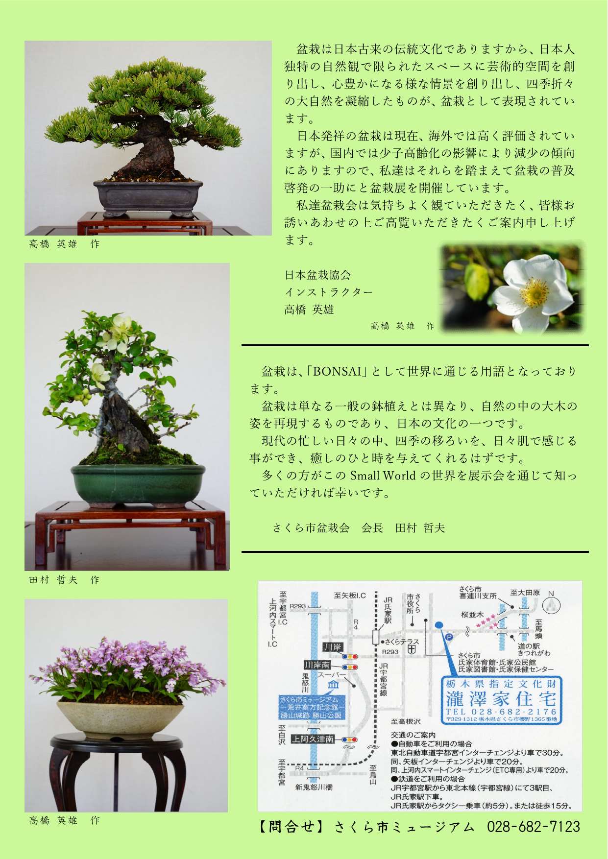 盆栽展裏面 盆栽展裏面