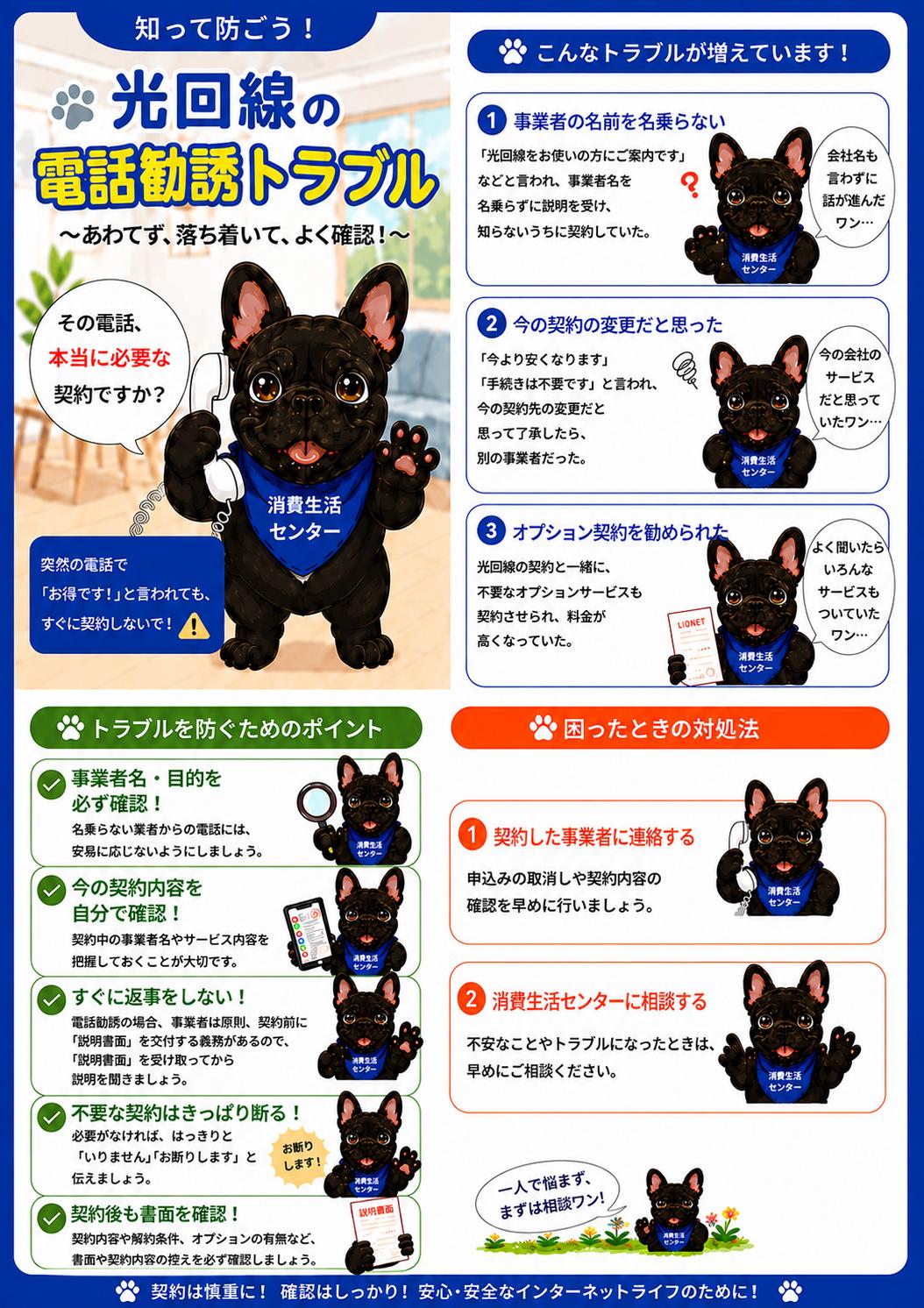 光回線の電話勧誘トラブルについての画像