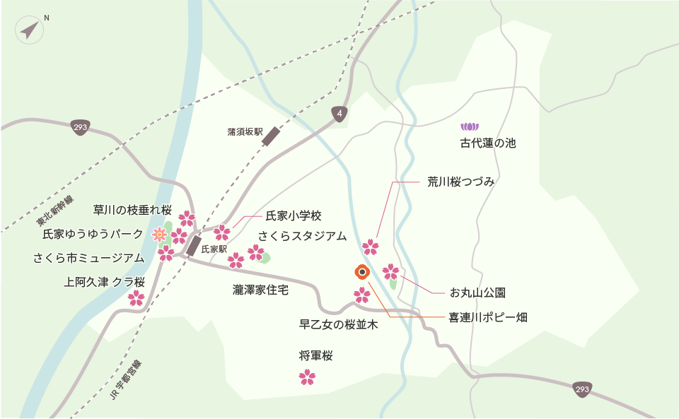 桜と花の名所マップ