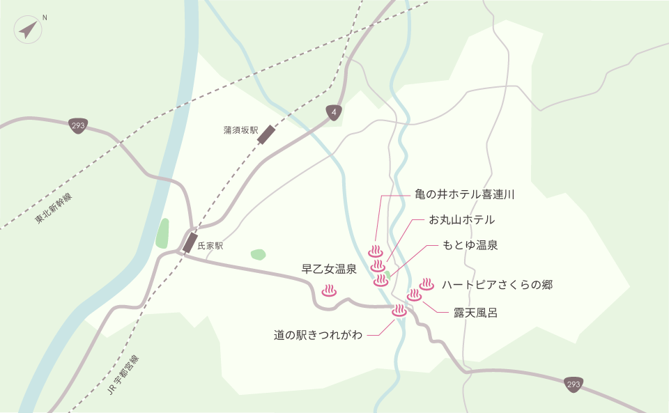 喜連川温泉マップ